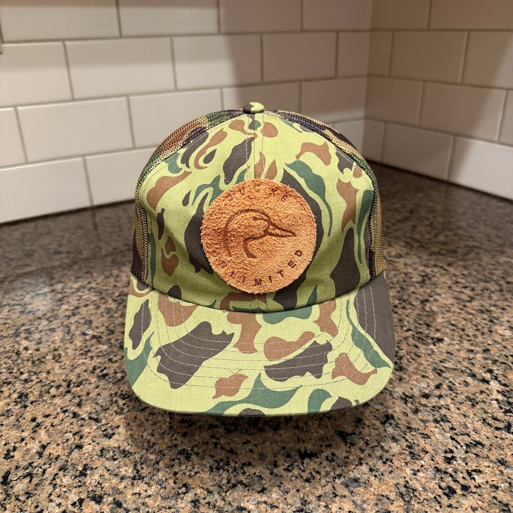 Vtg Ducks Unlimited Camo Dorfman-Pacific Trucker Hat One Size Adjustable